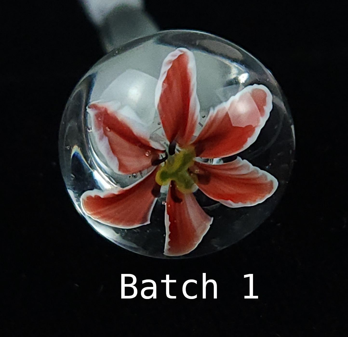 Red Lily, 3D Murrine cane, BORO 33COE