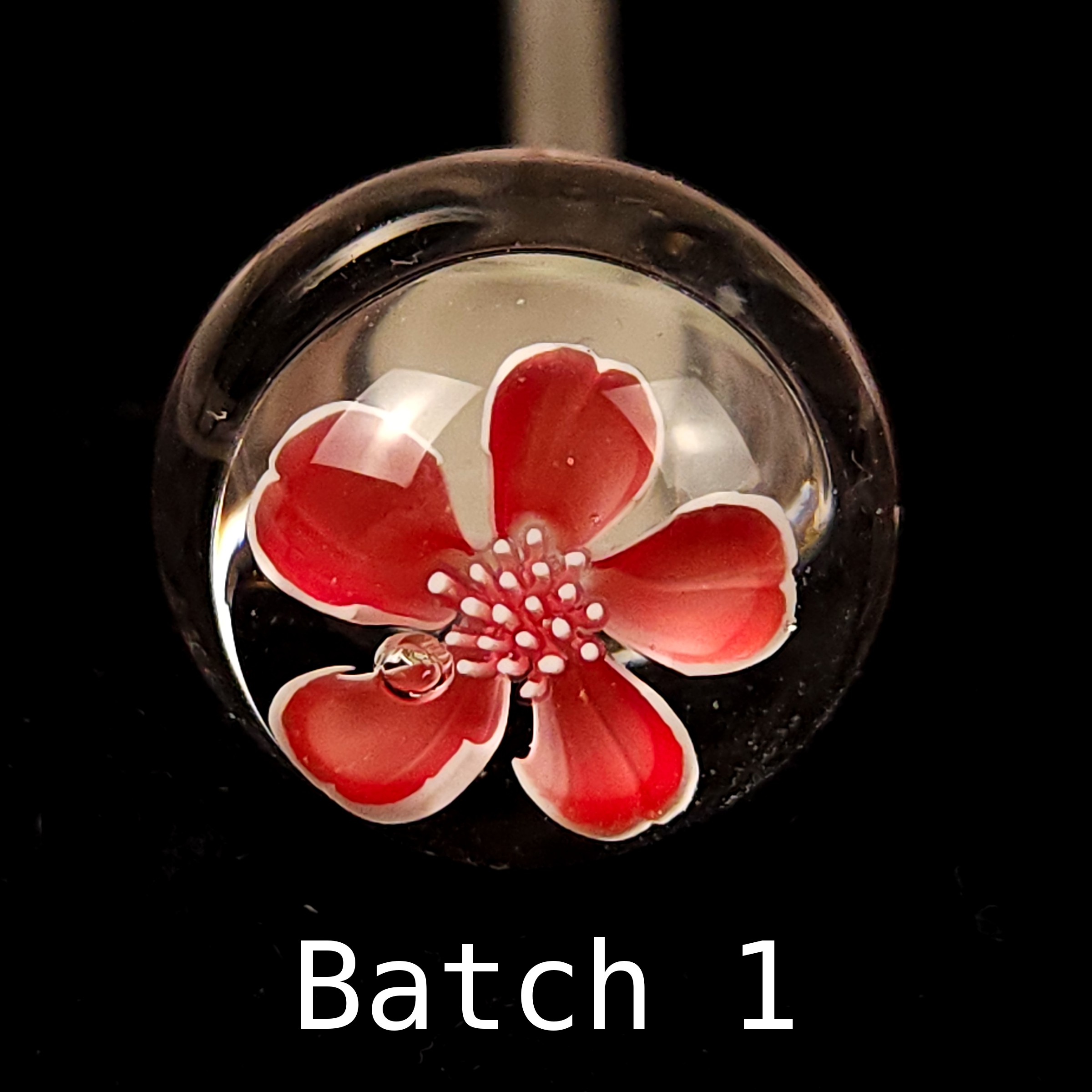 Cherry flower murrine, pink, BORO 33 COE